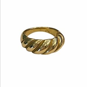 NEW Croissant Style Ring Silver + 18kt Gold